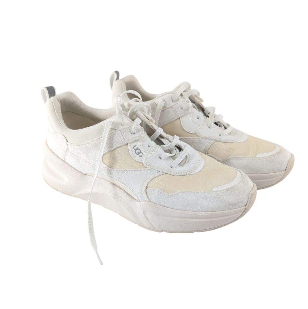 UGG LA Hills Sneakers White Suede Leather Size 9